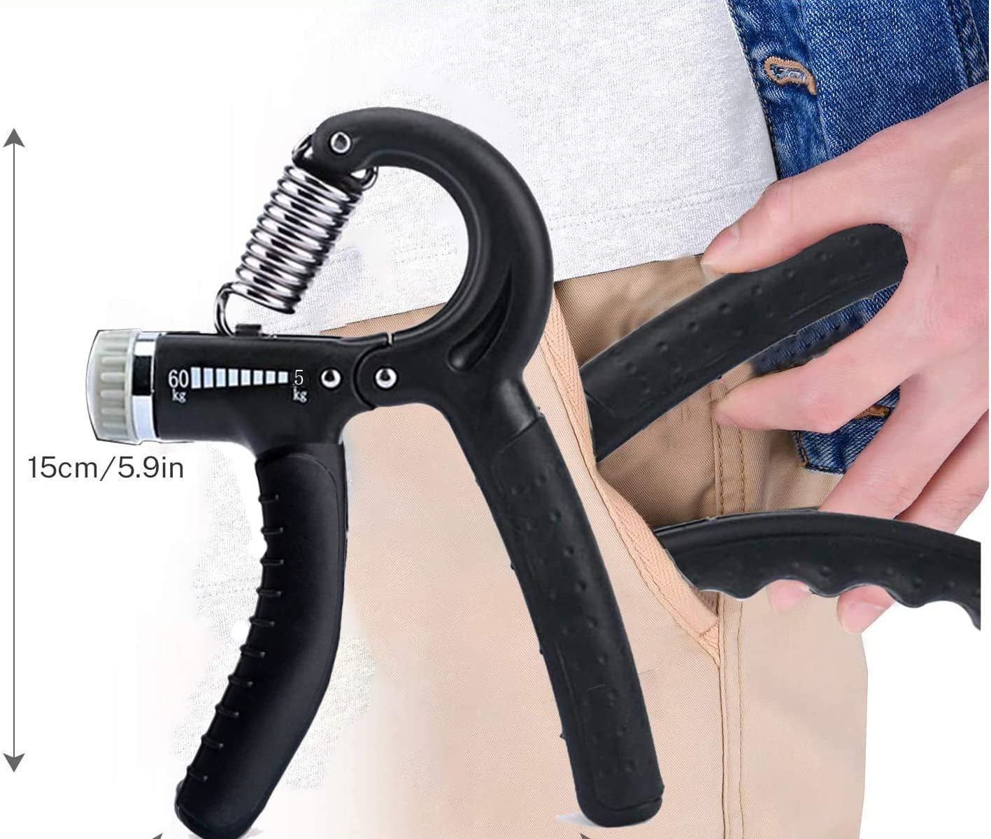 Adjustable Hand Grip Strengthener - 22-132 lbs Resistance Trainer for Forearm Exercise, Rehabilitation, and Athletic Performance