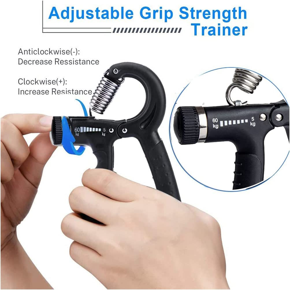 Adjustable Hand Grip Strengthener - 22-132 lbs Resistance Trainer for Forearm Exercise, Rehabilitation, and Athletic Performance