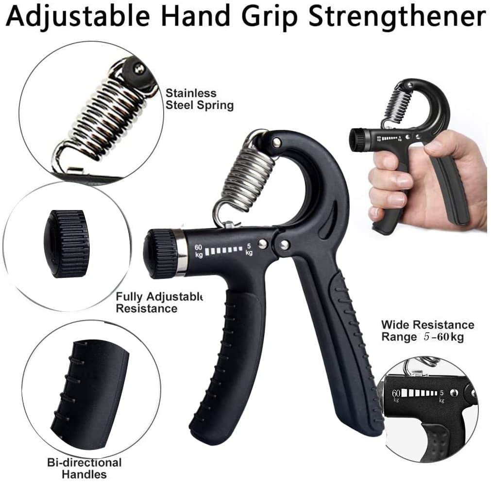 Adjustable Hand Grip Strengthener - 22-132 lbs Resistance Trainer for Forearm Exercise, Rehabilitation, and Athletic Performance