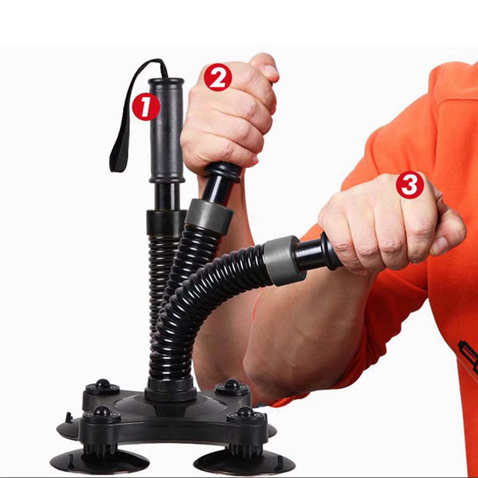 Heavy-Duty Arm Wrestling Trainer with 4 Suction Cups - Forearm and Wrist Muscle Development Exercise Equipment